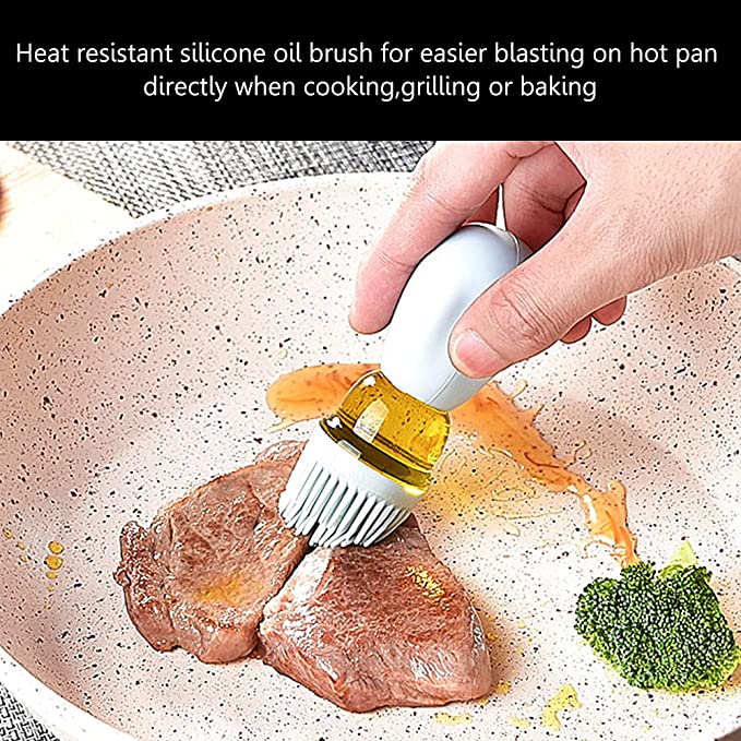 Oil Dispenser With Silicone Brush, Oil Storage Container 2 In 1 Dropper Measuring  Oil Dispenser Bottle For Kitchen Frying Grilling Bbq[brown]